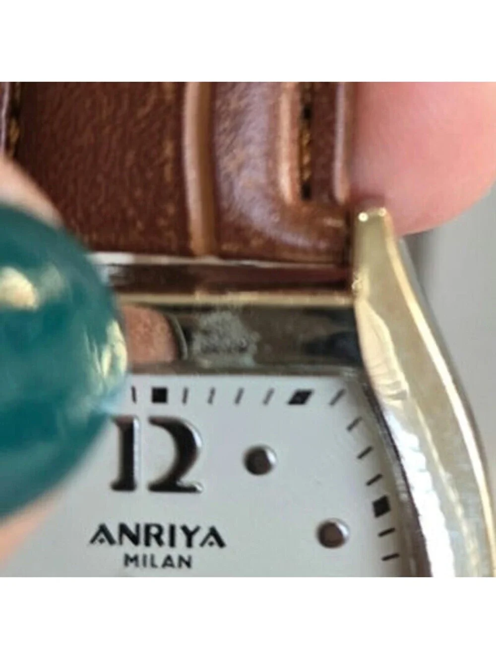 Anriya Milan Mens Womens Matching Watch Set Brown Leather Bands Vintage